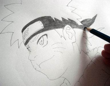 Naruto pencil sketch done by me, would like to redo this in