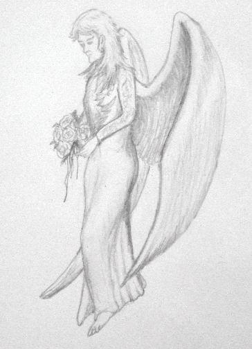 simple pencil drawings of angels